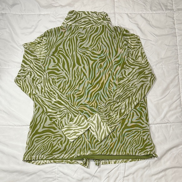 JOIE Green Zebra Print Button-Up Shirt - Picture 6 of 10